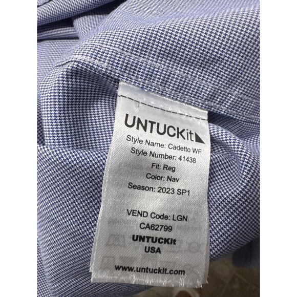 UNTUCKit Button Down Dress Shirt Large Men's Long Sleeve Blue - Picture 5 of 5